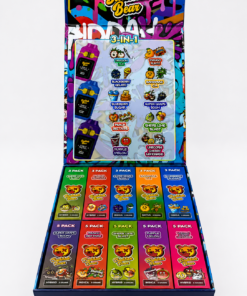 Buddah Bear disposable vape display box with assorted flavors