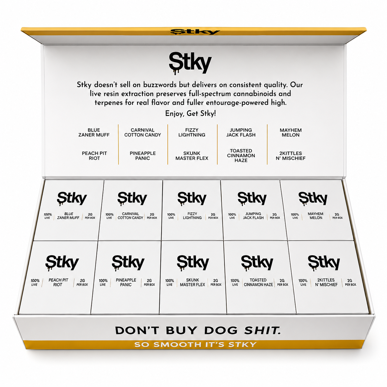 Stky Disposable assorted varieties in open display case