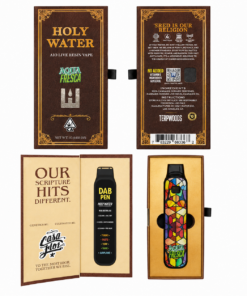 Holy Water 1G Disposable Bible Edition vape device with colorful Aqua Fresca design