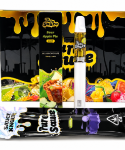 PURE SAUCE 2G Disposable Sour Apple Pie all-in-one vape with black and gold packaging