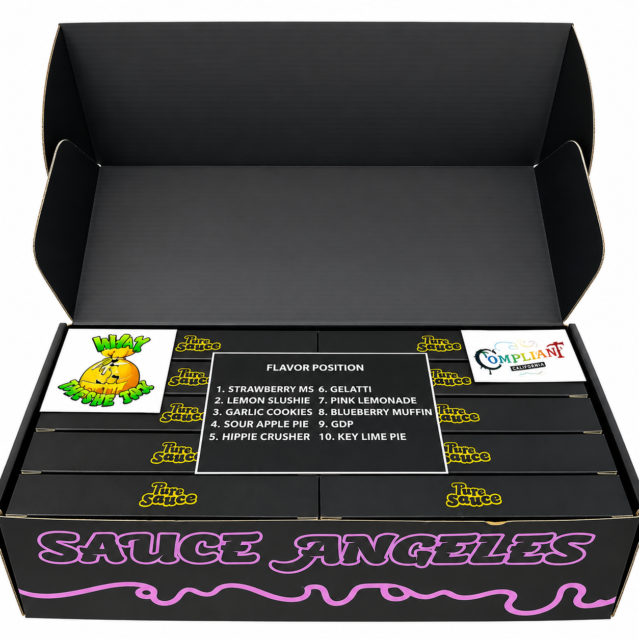 PURE SAUCE 2G Disposable Sauce Angeles display box with assorted flavor packages