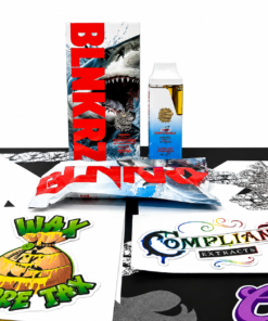 BLNKRZ 2G Disposable Vape with device, retail packaging, and branded display.