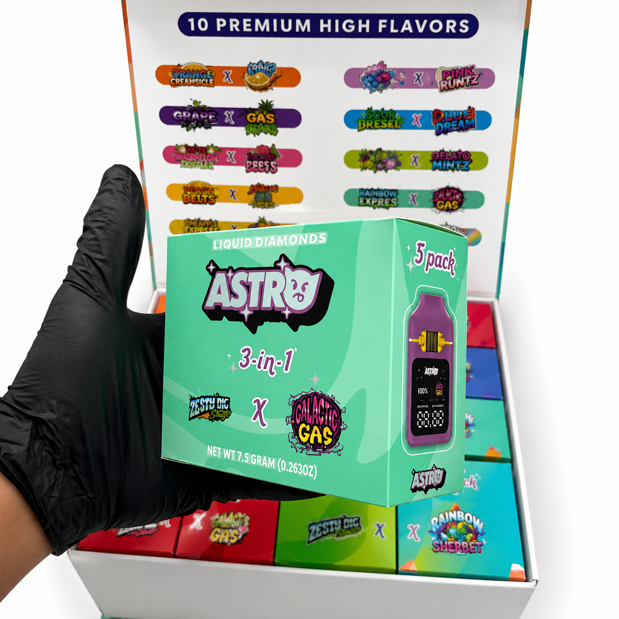 Astro 3-in-1 2G Disposable multipack box with colorful branded packaging