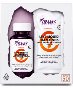 Dranks 2G Disposable 50 count box with Live Liquid Diamonds branding