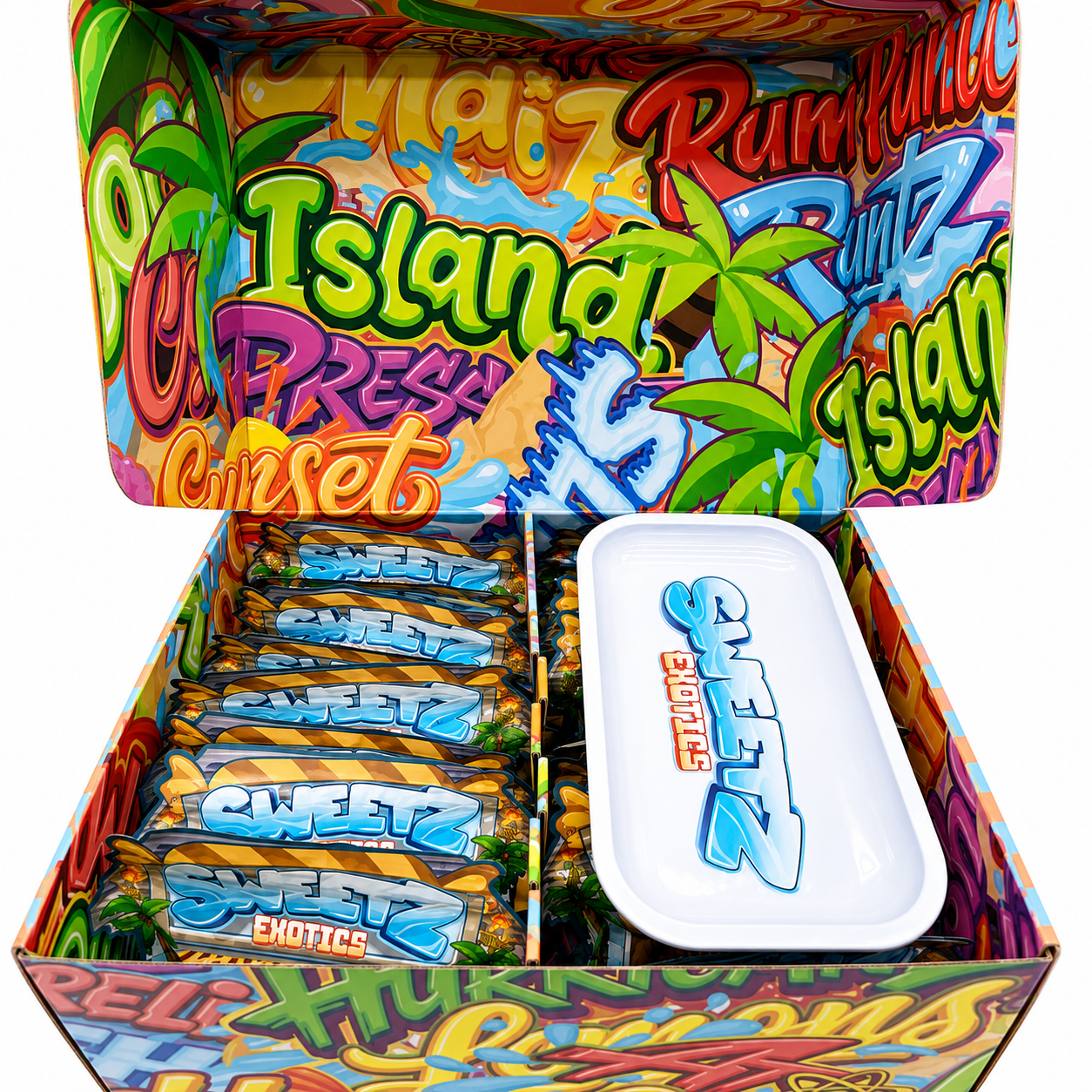 Sweetz Exotics Beach House Edition premium cannabis flower box front view