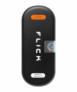 Flick 2G Disposable black carrying case with White Truffle and Orange Creamsicle labels