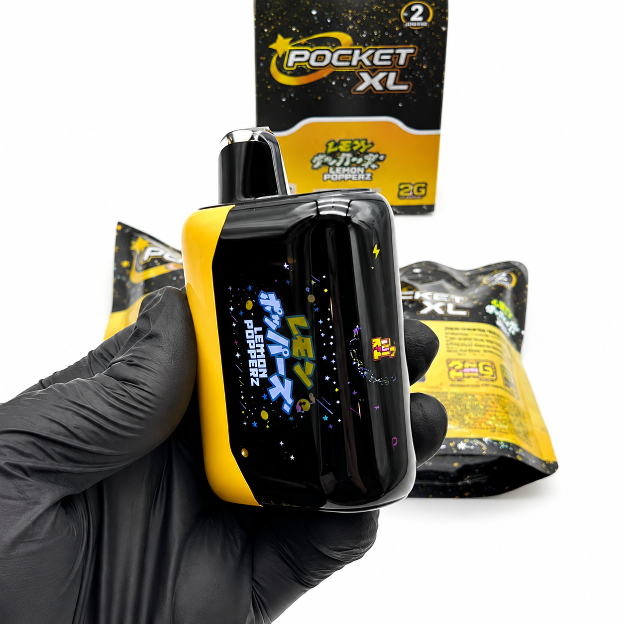 Super Dope Pocket XL 2G Disposable with Lemon Popperz retail packaging