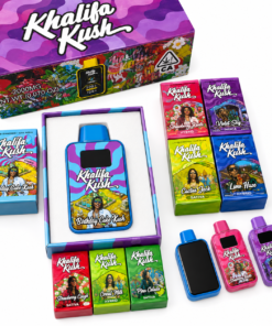 Khalifa Kush 2G disposable collection with multiple flavors and colorful packaging