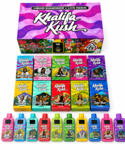 Khalifa Kush 2G disposable vapes with Liquid Diamonds and Live Resin packaging