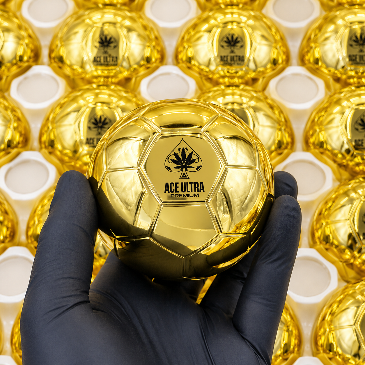 Ace Ultra 2G Disposable World Cup Edition gold football-shaped packaging