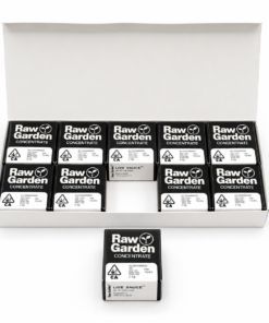 Best Raw Garden Concentrates Live Sauce boxes arranged in open display case