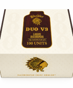 Big Chief Duo V3 Liquid Diamonds disposable vape boxes arranged inside display case
