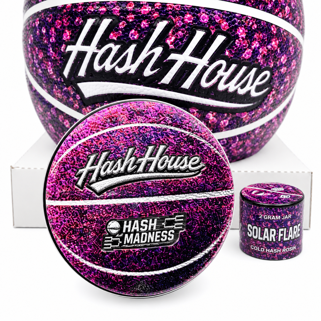 Hash House Hash Madness 2 gram jars with Blackberry and cold hash rosin packaging