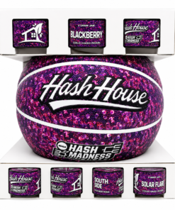 Hash House Hash Madness purple concentrate jars with South Side and Solar Flare varieties