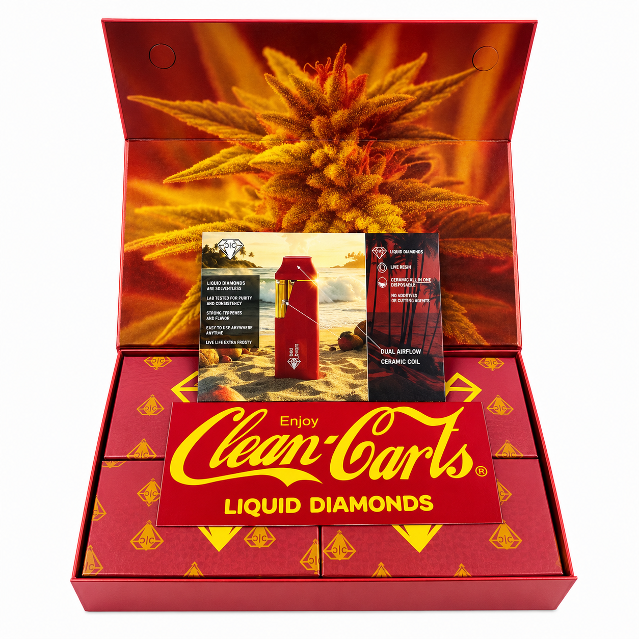 Clean Carts 2G Liquid Diamonds New Summer Edition display packaging