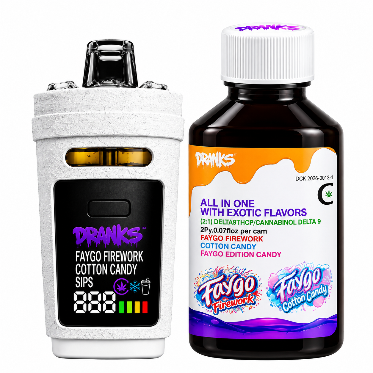 Dranks Faygo Firework x Faygo Cotton Candy 2g Dual Chamber Disposable