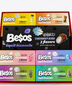 Besos Disposable THC Vape 2G Liquid Diamonds flavor boxes