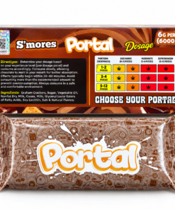 Portal Mushroom Chocolate Bars in assorted colorful packaging, including S’mores flavor.