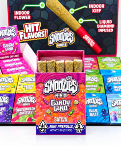 Snoozies Minis Prerolls Candy Land 5-pack with colorful product packaging