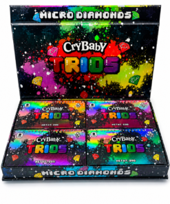 CryBaby Trios Micro Diamonds master box with 32-pack and 112g packaging