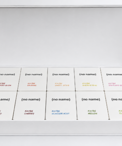 No Name 2G Disposable vape packaging with white retail boxes and color-coded flavor labels