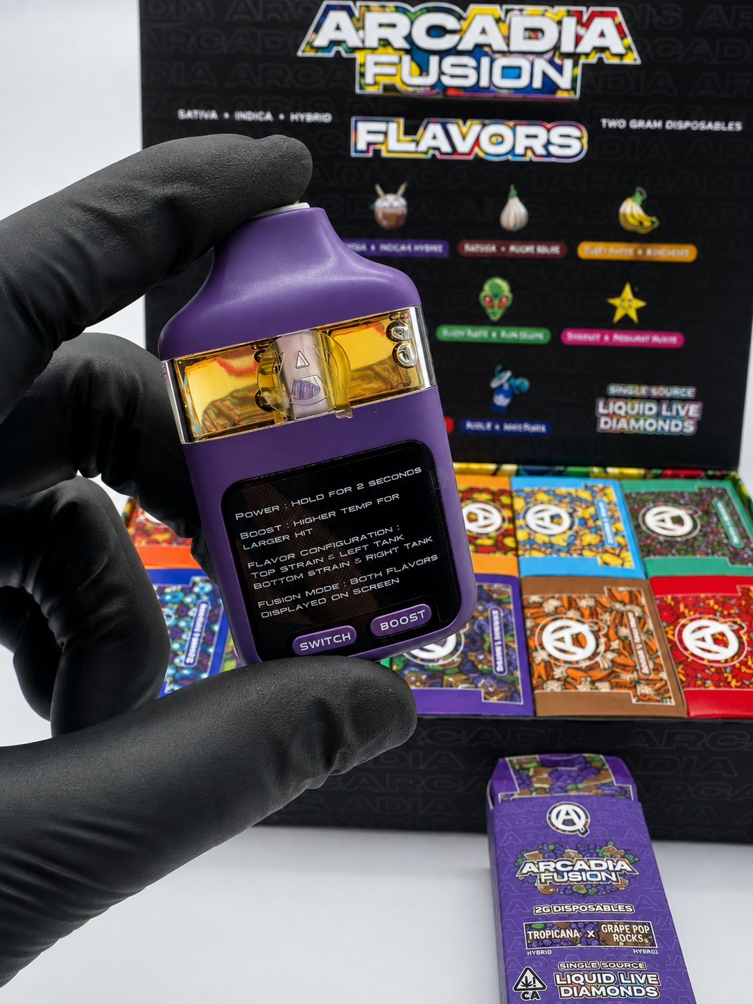 Arcadia Fusion 2G Disposable dual flavor retail display box