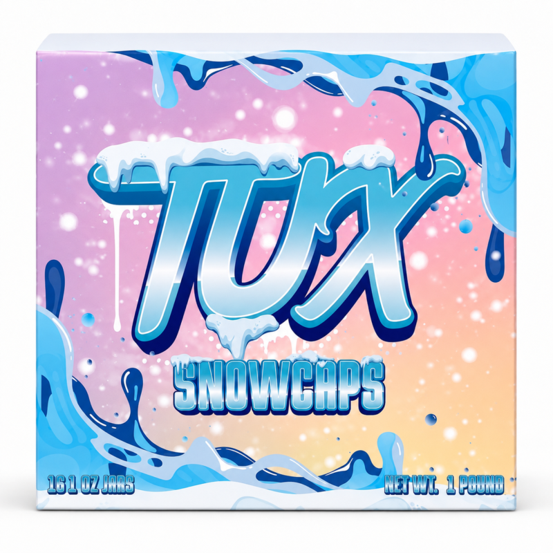 TUX Snowcaps 16 one-ounce jars 1 pound flower box