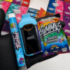 Triple Threat by Triio 100-pack wholesale display box featuring 3 in 1 bundles with preroll, disposable vape and gummies.