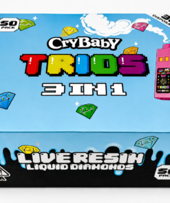 Crybaby Trios 3 in 1 3G Disposable 50-pack wholesale display with multiple flavor options