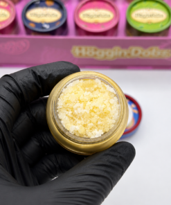 Höggin Dabz Live Resin Concentrates 32-flavor display box and granular concentrate