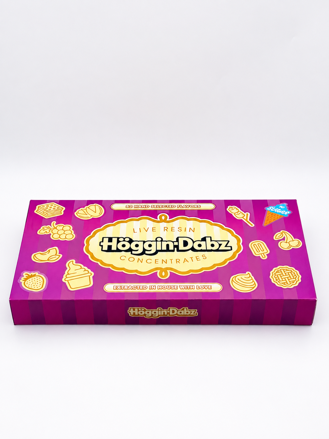 Höggin Dabz Live Resin Concentrates 32-flavor display box and granular concentrate