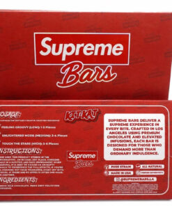 Supreme Mushroom Chocolate Bars Kit Kat red package with Supreme Bars display box